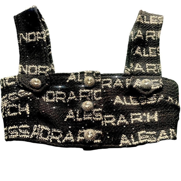 Alessandra Rich Tweed Monogram Crop top XXXS - Picture 1 of 3